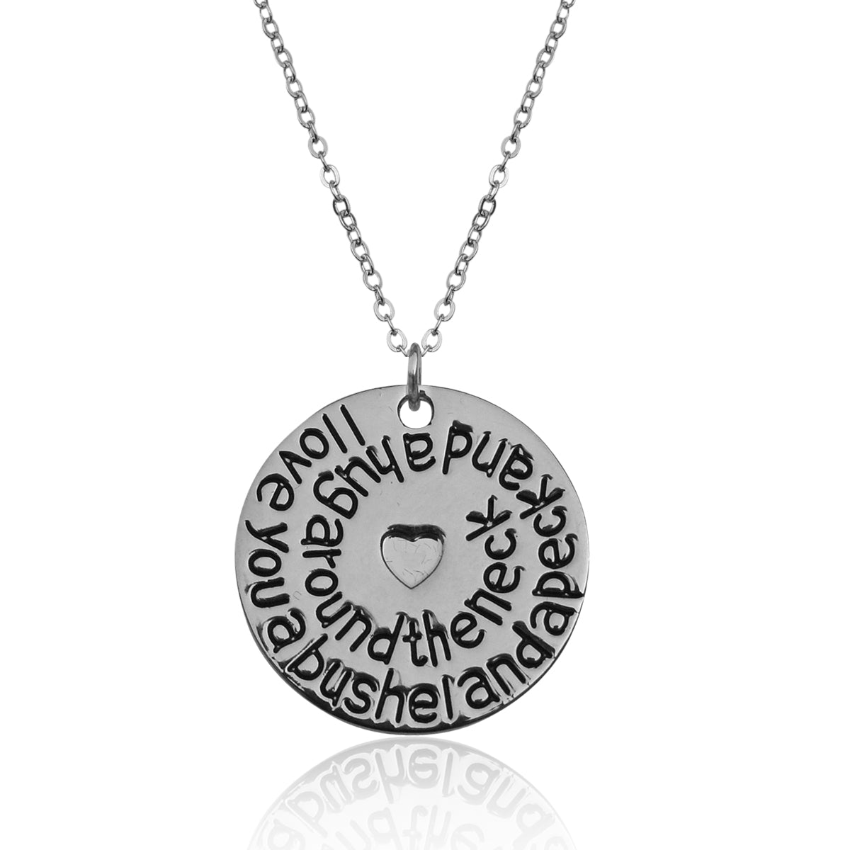 Silver-Plated Alloy Stainless Steel Love Quote Pendant Necklace - The Pari - Distacart