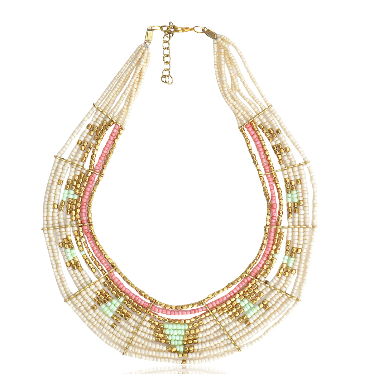 Gold-Plated Alloy Beaded Designer Choker Necklace - The Pari - Distacart