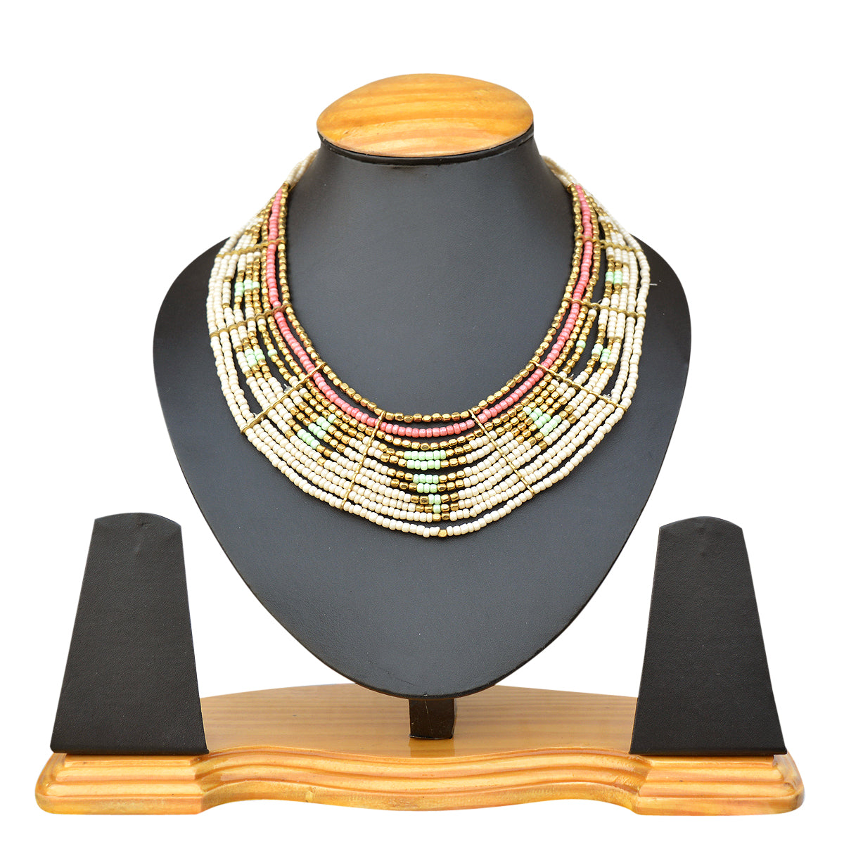 Gold-Plated Alloy Beaded Designer Choker Necklace - The Pari - Distacart