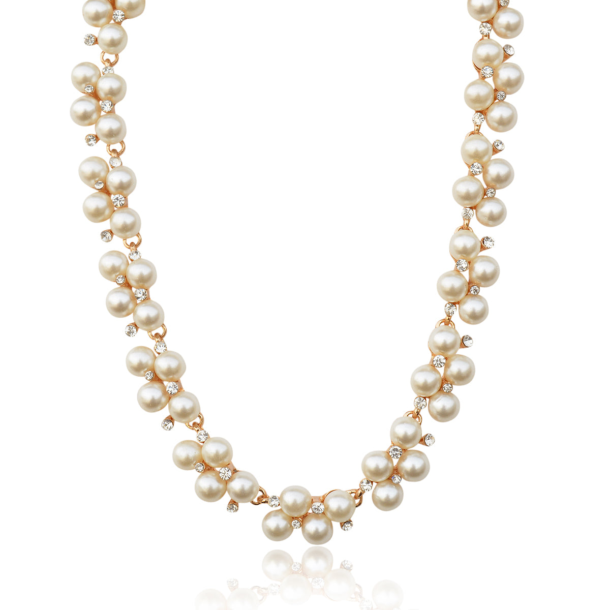 Gold-Toned Alloy Falling Pearl Necklace - The Pari - Distacart
