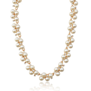 Gold-Toned Alloy Falling Pearl Necklace - The Pari - Distacart