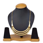 Thumbnail for Gold-Plated Alloy Golden Brass Statement Necklace - The Pari - Distacart