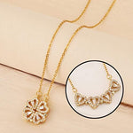Thumbnail for Gold-Plated Alloy Multi Wearing Heart Necklace For Girls - The Pari - Distacart
