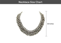 Thumbnail for Rhodium-Plated Alloy Silver Bead Cluster Choker Necklace - The Pari - Distacart