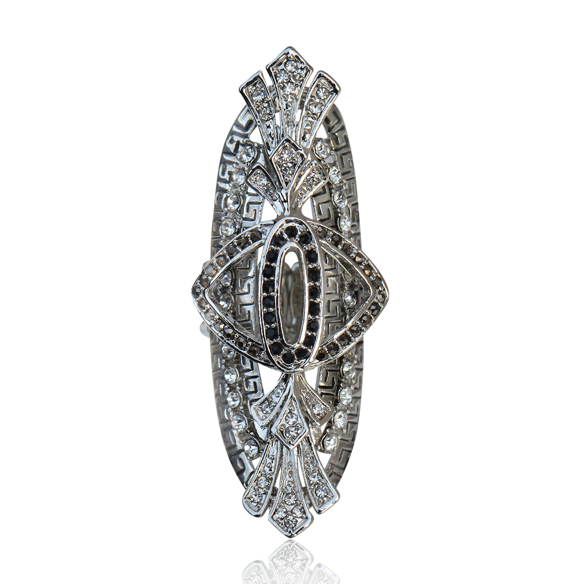 Silver-Plated Alloy Big Silver Stylish Ring - The Pari - Distacart