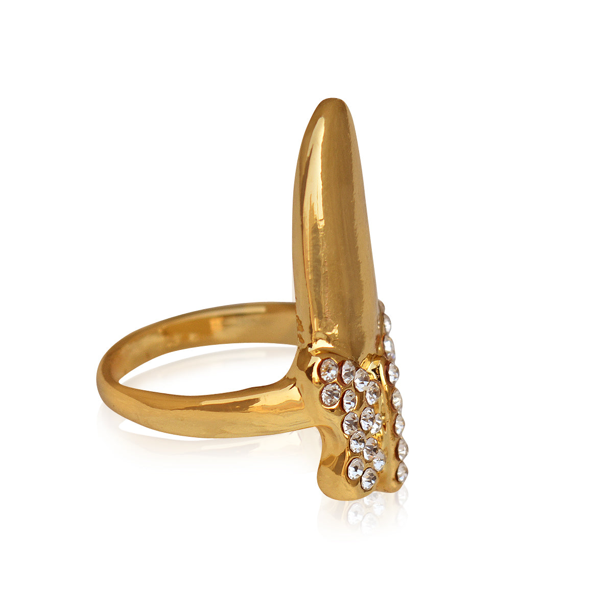 Gold-Plated Alloy Stylish Golden Nail Ring - The Pari - Distacart