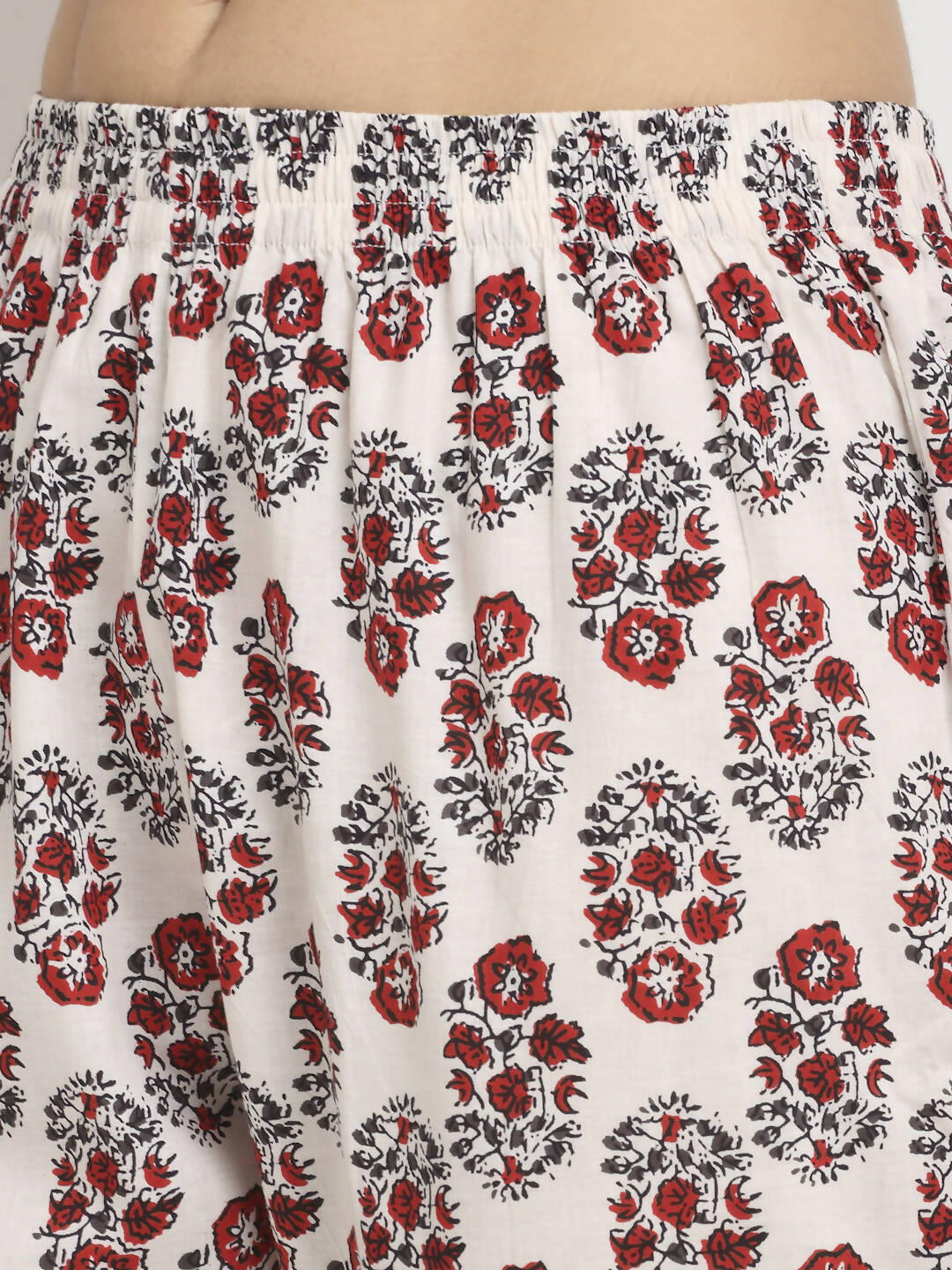 Rudra Bazaar Leaf Printed Anarkali Red Suit Set With Dupatta - Distacart