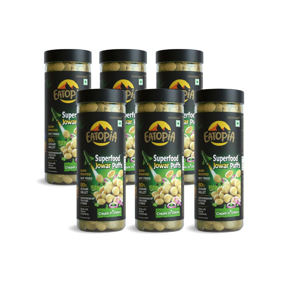 Eatopia Superfoods Jowar Puffs - Cream & Onion - Distacart