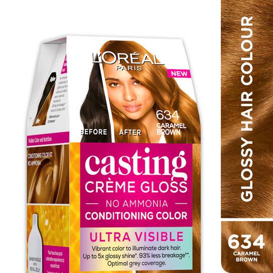 L'Oreal Paris Casting Creme Gloss Ultra Visible Conditioning Hair Color - 634 Caramel Brown - Distacart