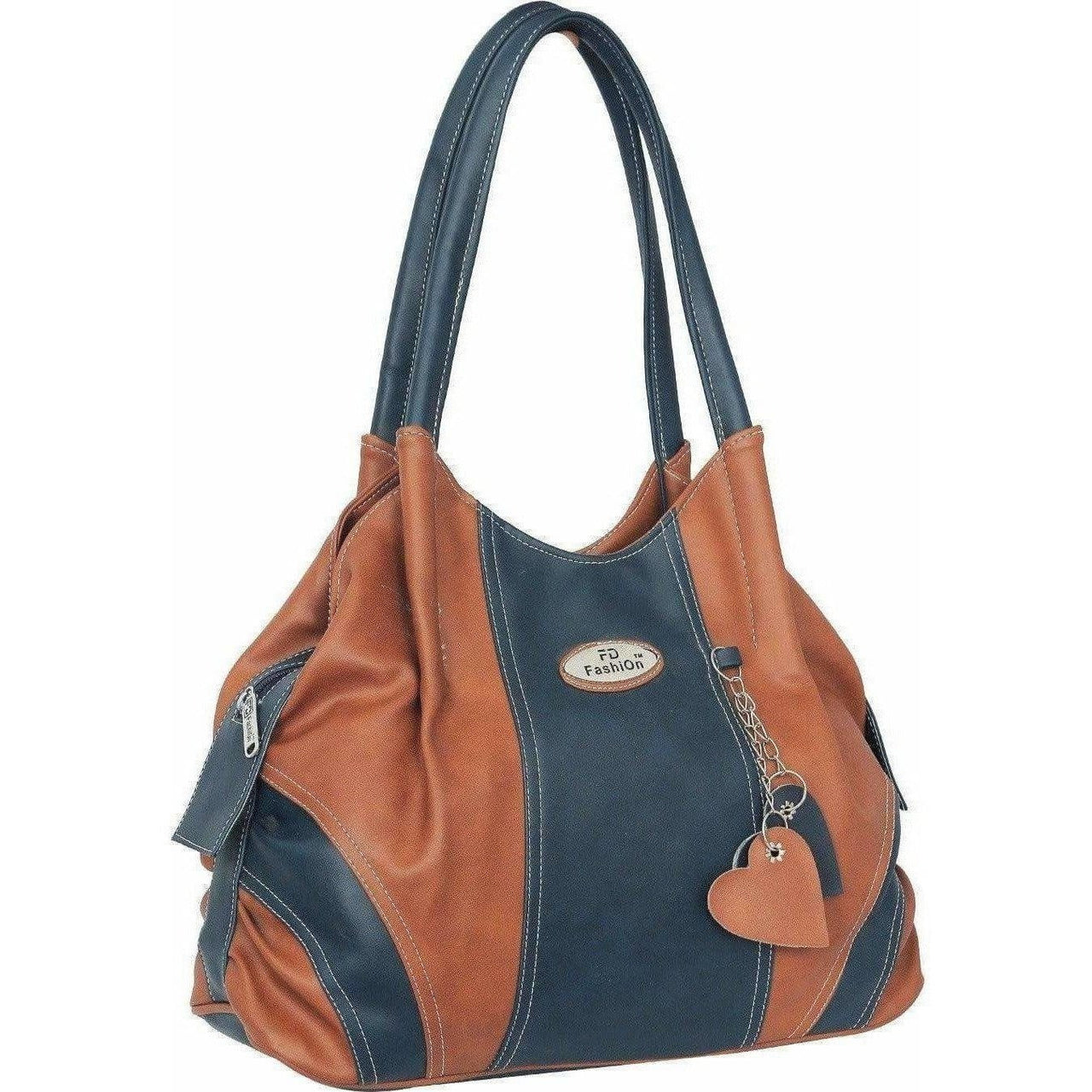 FD Fashion Shoulder Bag  (Tan, Blue) - Distacart