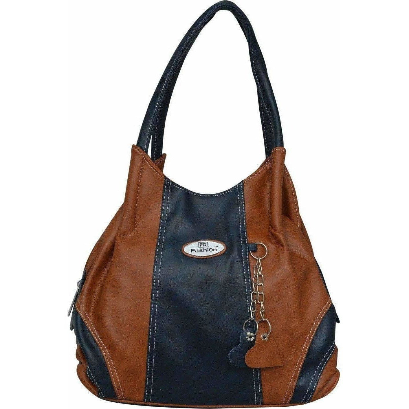FD Fashion Shoulder Bag  (Tan, Blue) - Distacart