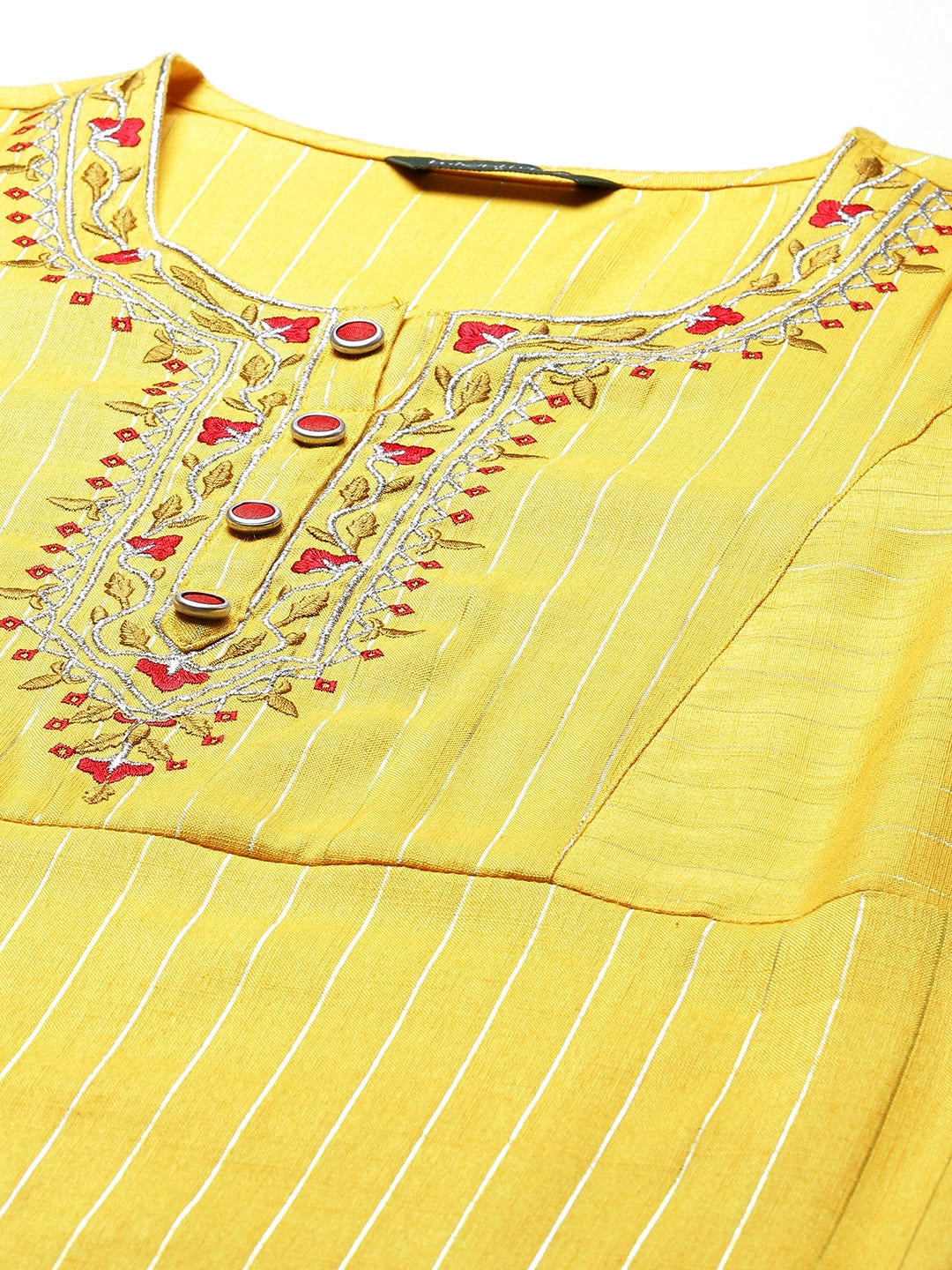 NOZ2TOZ Yellow Striped Kurta With Palazzos And Dupatta - Distacart