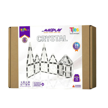 Kipa MagPlay Crystal 28 Pieces Magnetic Tiles, Set, Constructing and Creative Learning Educational Stem Toy with Smart Outdoor BagPack for Kids - Distacart