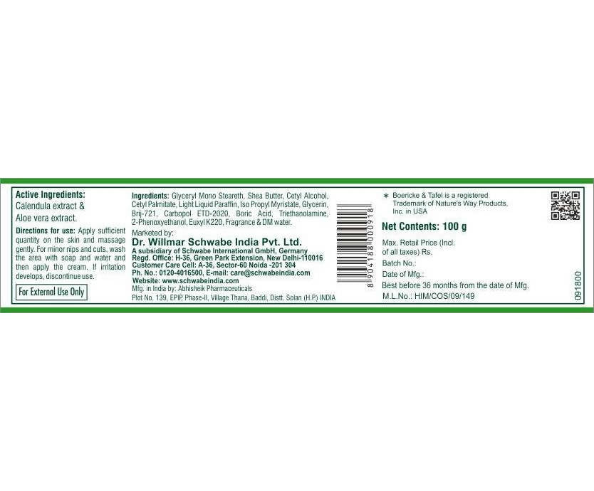 Boericke & Tafel Calendula & Aloe Vera Multi Purpose Cream - Distacart