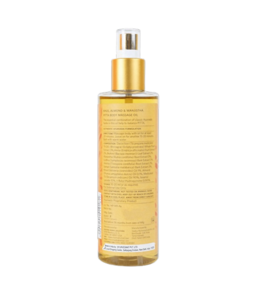 Mantra Herbal Khus, Almond and Manjistha Pitta Body Massage Oil - Distacart