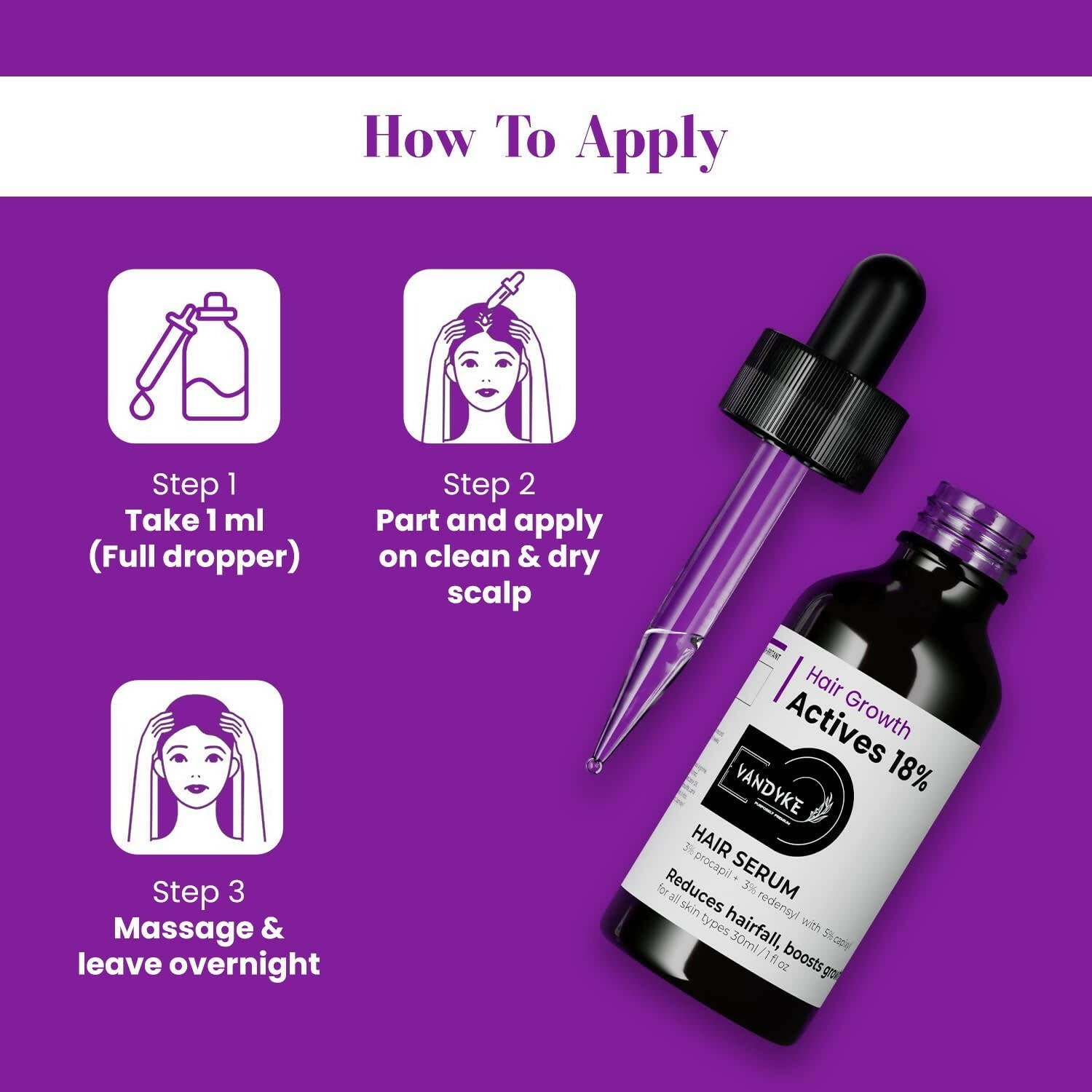 Vandyke Hair Growth Actives 18% Hair Serum - Distacart