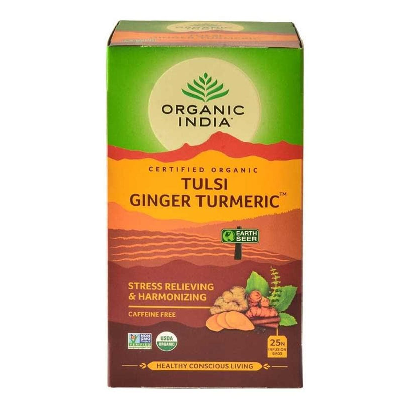 Organic India Tulsi Ginger Turmeric 25 Tea Bags - Distacart