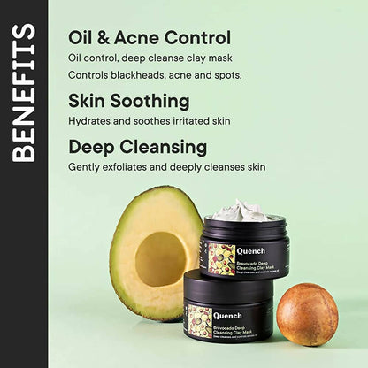 Quench Botanics Bravocado Deep Cleansing Clay Mask - Distacart
