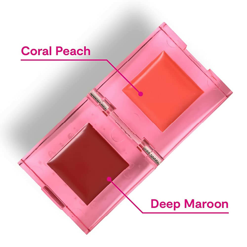 Gush Beauty Play Tint & Lip Stains - 2 in 1 Lip and Cheek Tint - Coarl Peach & Deep Maroon - Distacart