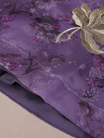Thumbnail for House of Panchhi Lavender Organza Floral Printed Lehenga choli & Dupatta - Distacart