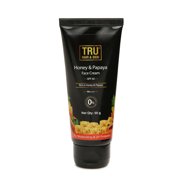 Tru Hair & Skin Honey & Papaya SPF 50 Face Cream - Distacart