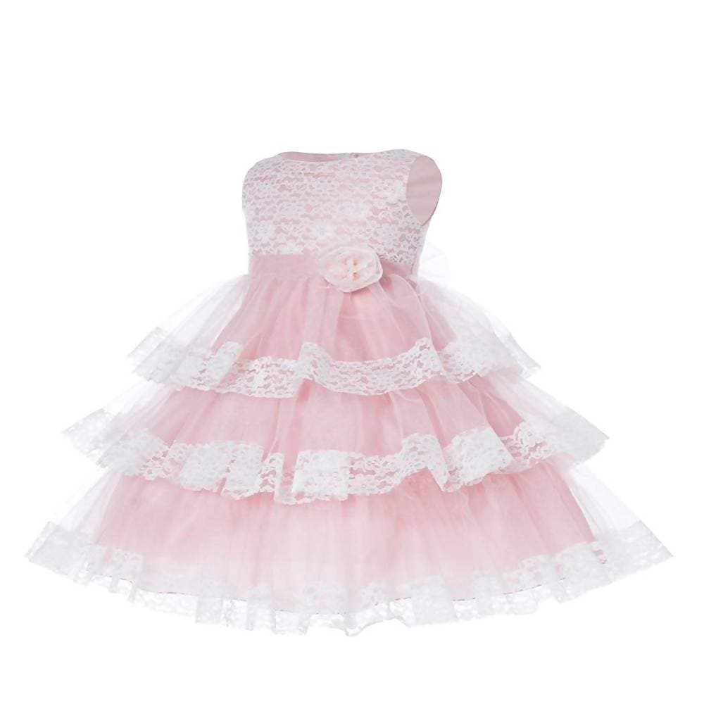 Asmaani Baby Girl's Pink Colour Satin A-Line Maxi Full Length Dress (AS-DRESS_22166) - Distacart