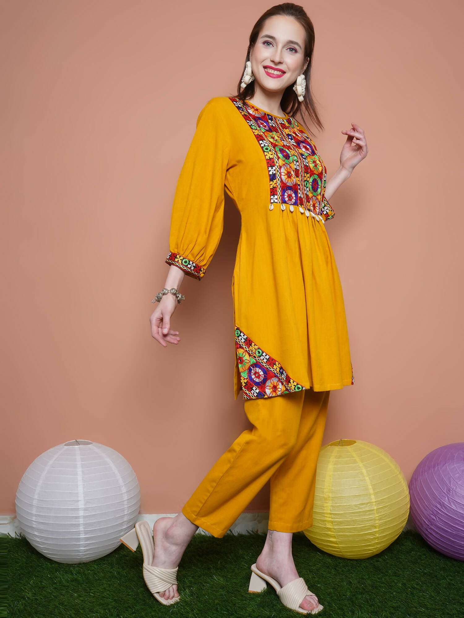 Women Republic Mustard Cotton Kurta Set - Distacart