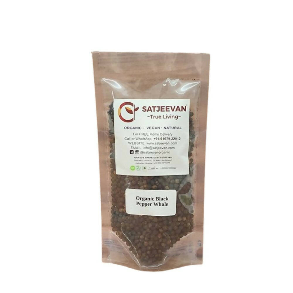 Satjeevan Organic Black Pepper Whole - Distacart