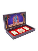 Thumbnail for Golden Peacock Brown & Blue 24 CT Gold Foil Wooden Sri Sai Baba Pooja Box - Distacart