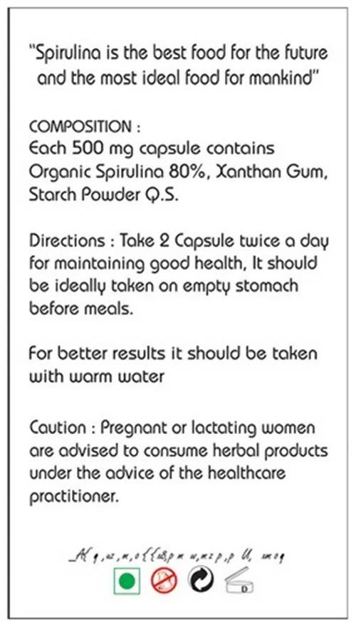 Basic Ayurveda Spirulina Capsule Directions