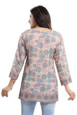 Thumbnail for Snehal Creations Elegant Pastel Color Summer Cool Printed Tunic Top