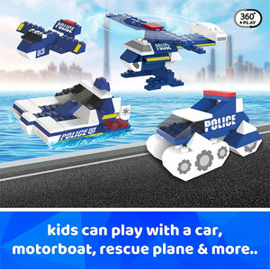Webby 6 in 1 Police ABS Building Blocks Kit for Kids (169 Pcs) - Distacart