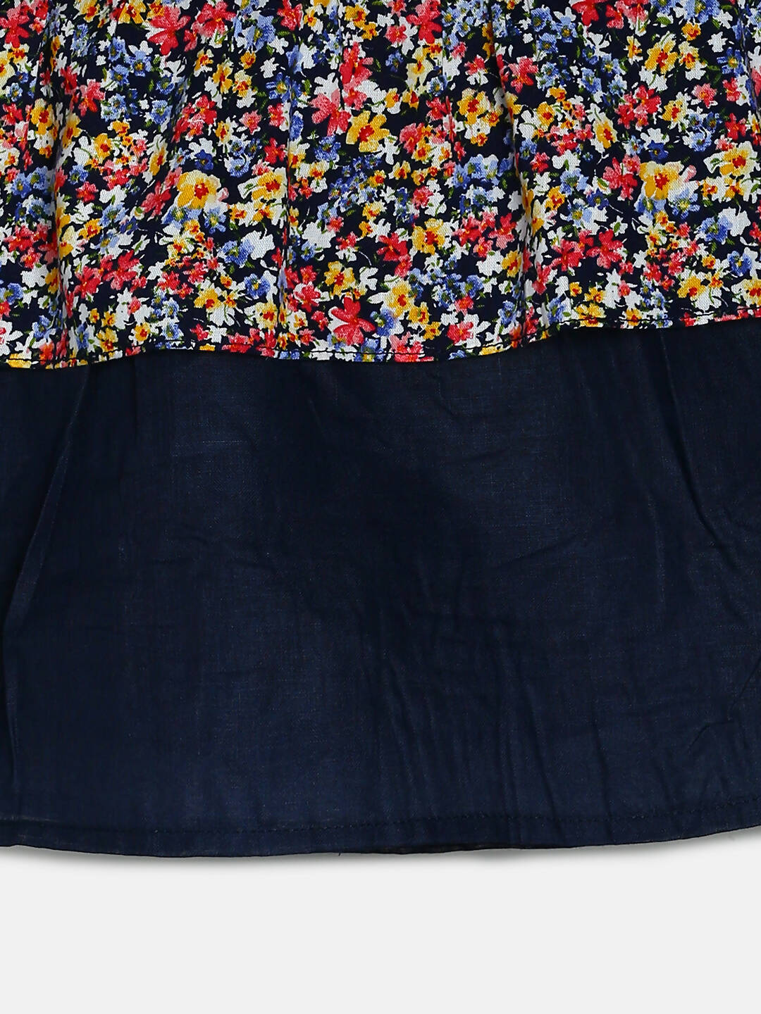 Manet Girls Cotton Frill Sleeve Frock Small Flower Print - Multicolour - Distacart