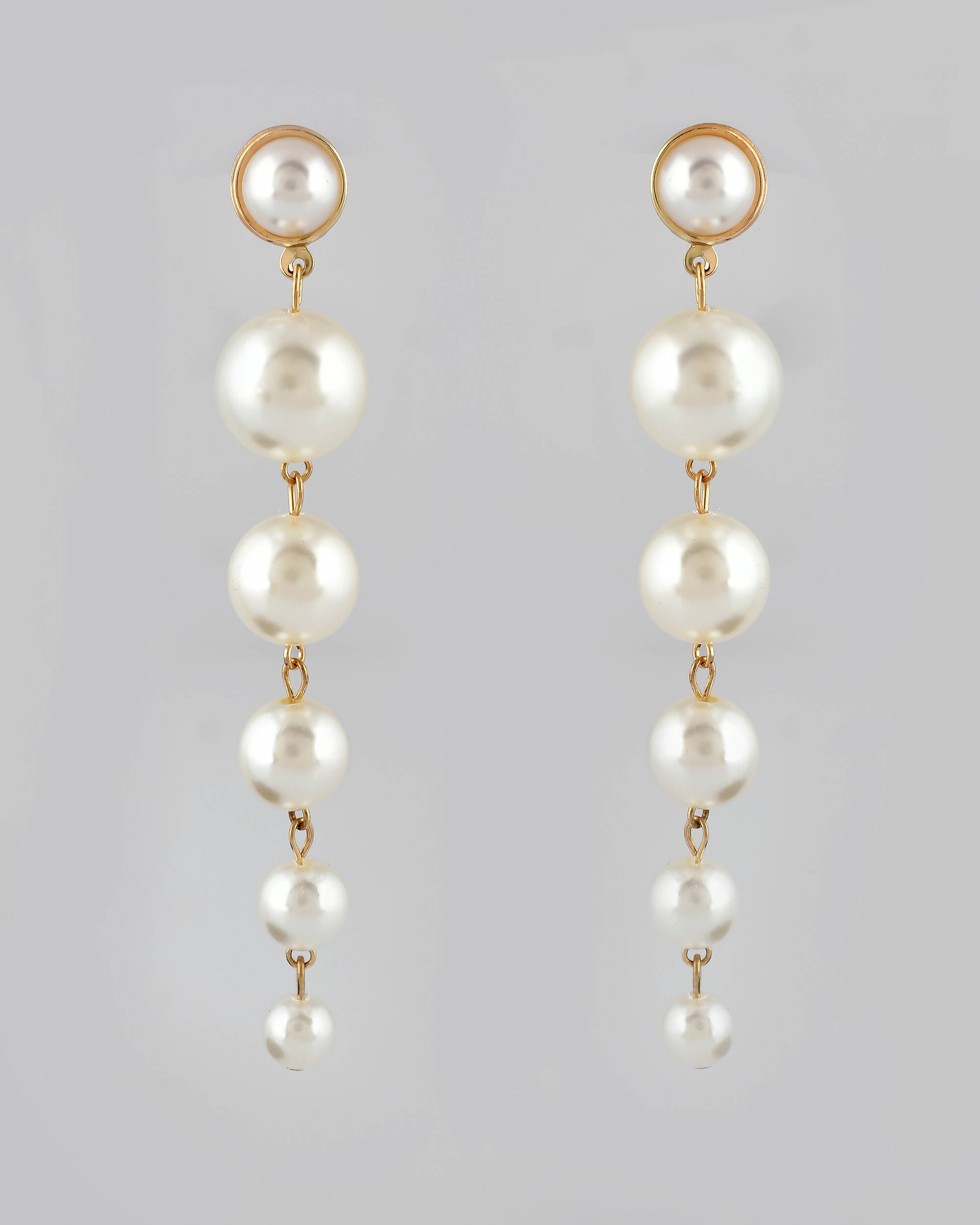 VOJ Women Gold Tone Pearl Stainless Steel Drops & Danglers Earrings - Distacart