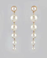 Thumbnail for VOJ Women Gold Tone Pearl Stainless Steel Drops & Danglers Earrings - Distacart
