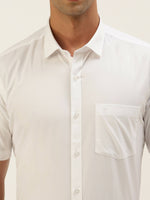Thumbnail for Ramraj Cotton Mens Half Sleeve Formal Poly Cotton White Shirt - Distacart