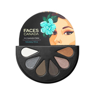 Faces Canada 6 In 1 Eyeshadow Palette - Smokey Diva - Distacart
