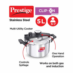 Prestige Stainless Steel Clip On Pressure Cooker