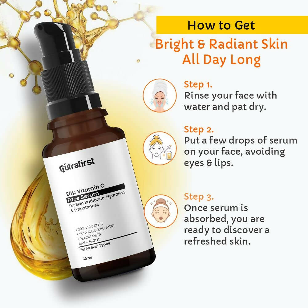 Nutrafirst 20% Vitamin C Face Serum - Distacart