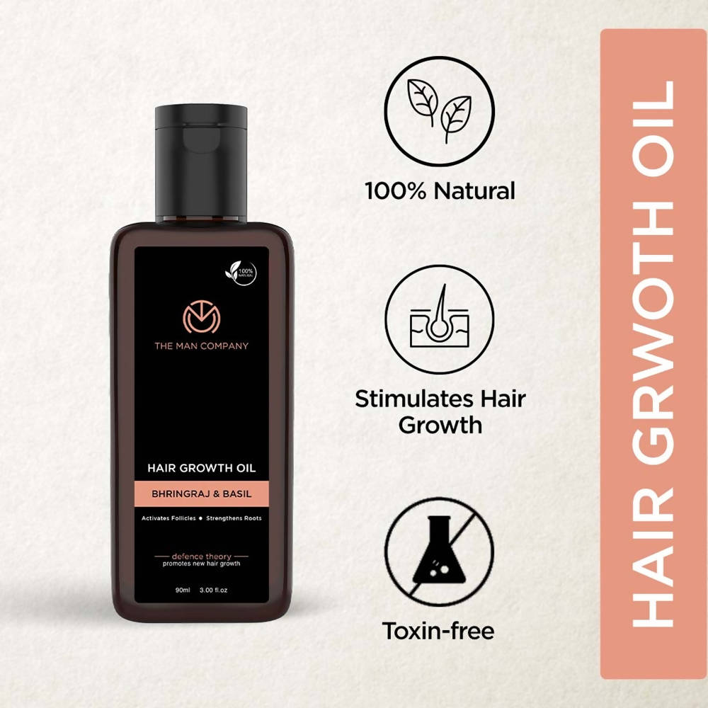 The Man Company Hair Growth Oil Bhringraj & Basil - Distacart