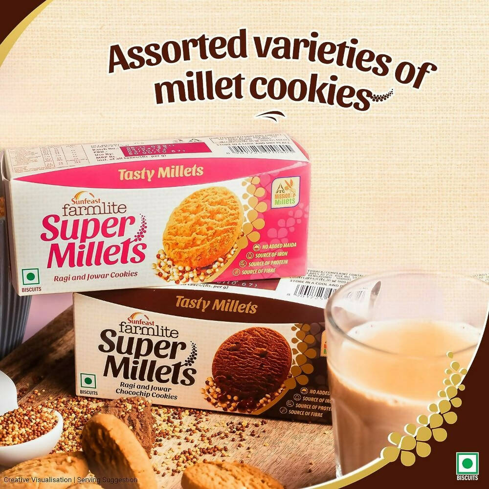Sunfeast Farmlite Super Millets Chocochip Cookies - Distacart