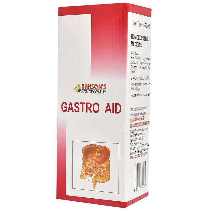 Bakson's Homeopathy Gastro Aid Syrup Sugar Free - Distacart