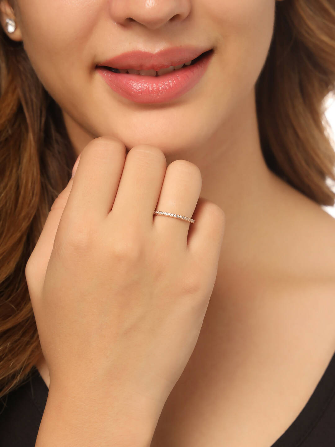 NVR Women's Gold-Plated Stylish Ring With Ad Stones - Distacart