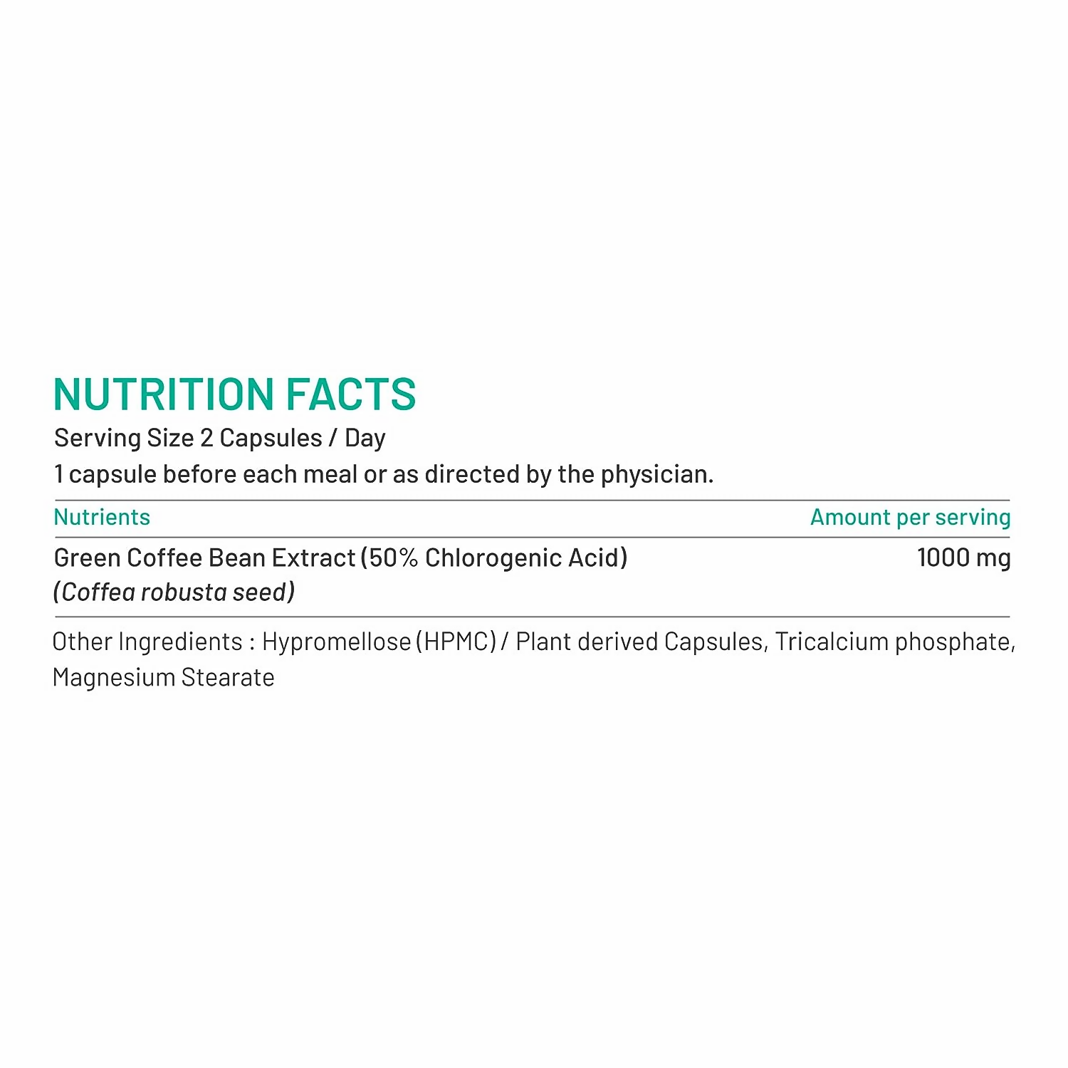 Bliss Welness Green Coffee Bean Extract Capsules - Distacart