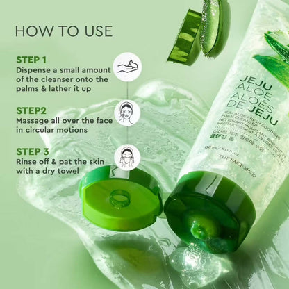 The Face Shop Jeju Aloe Fresh Soothing Foam Cleanser - Distacart