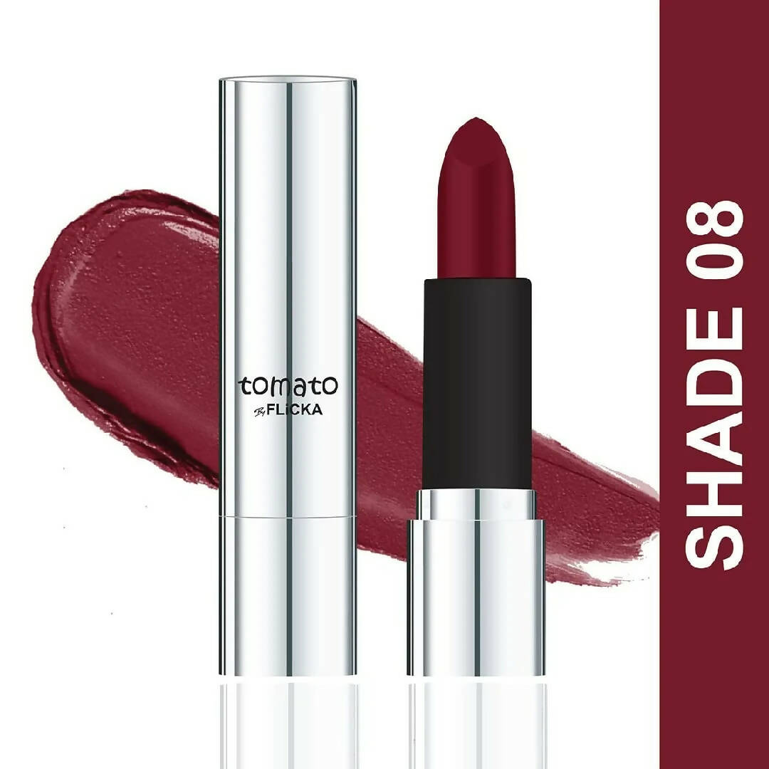 Flicka Tomato Maroon Matte Finish Lipstick Shade 08 - Distacart