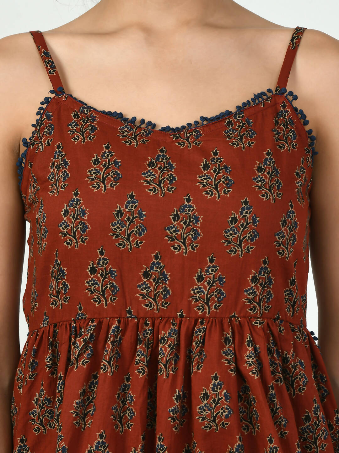Myshka Women's Rust Ethnic Motifs Printed Top - Distacart