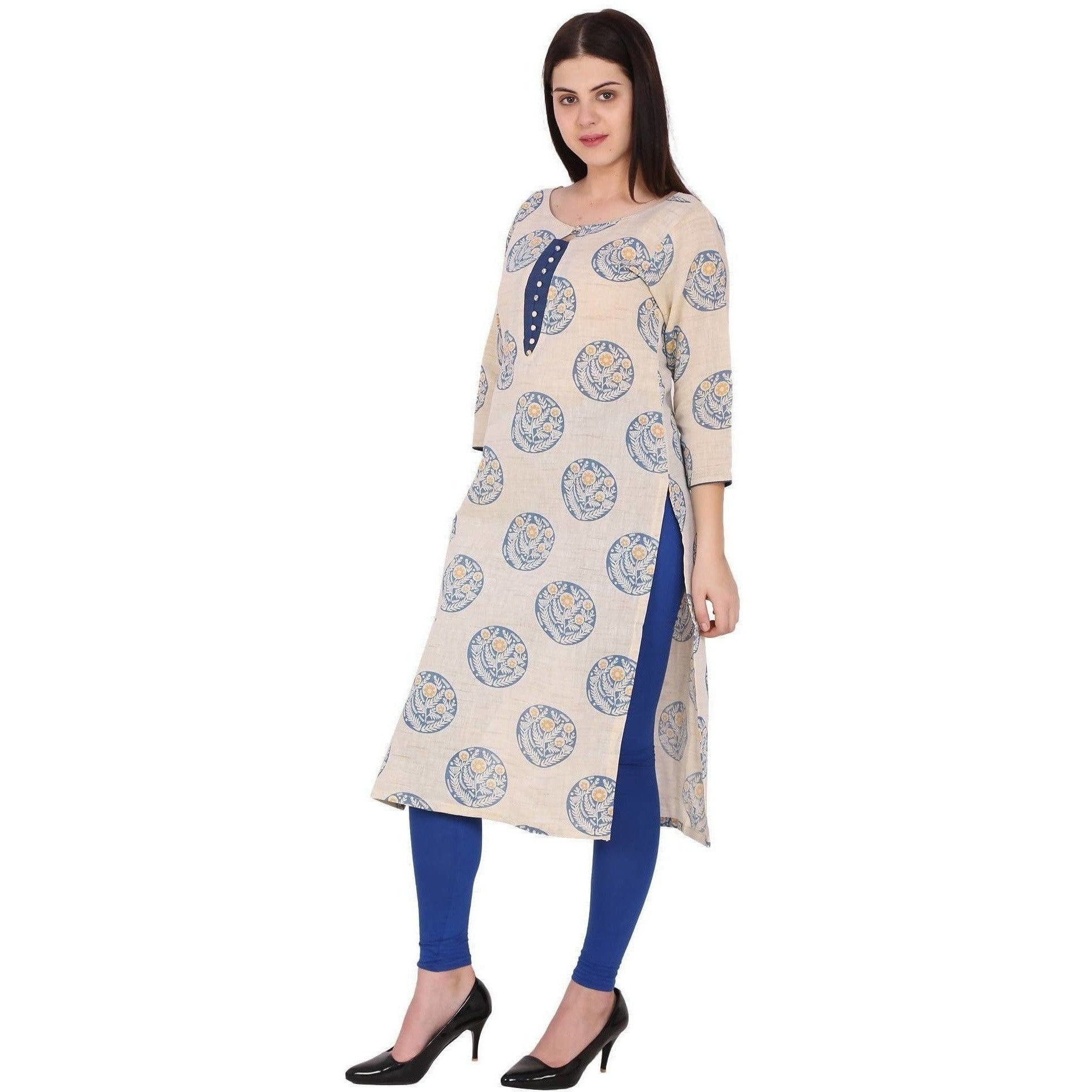 Kanoor Women's multi cotton straight kurti