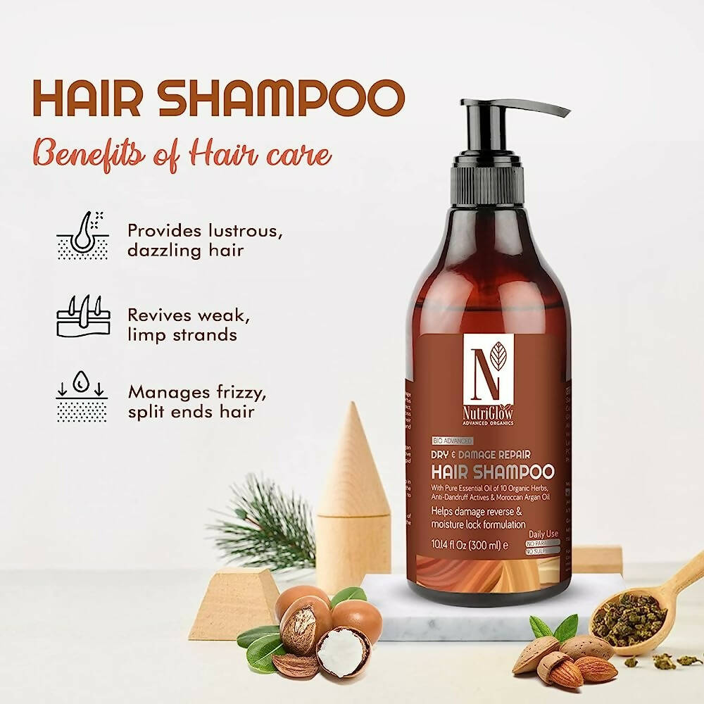 NutriGlow Advanced Organics Bio Dry and Damage Repair Shampoo - Distacart