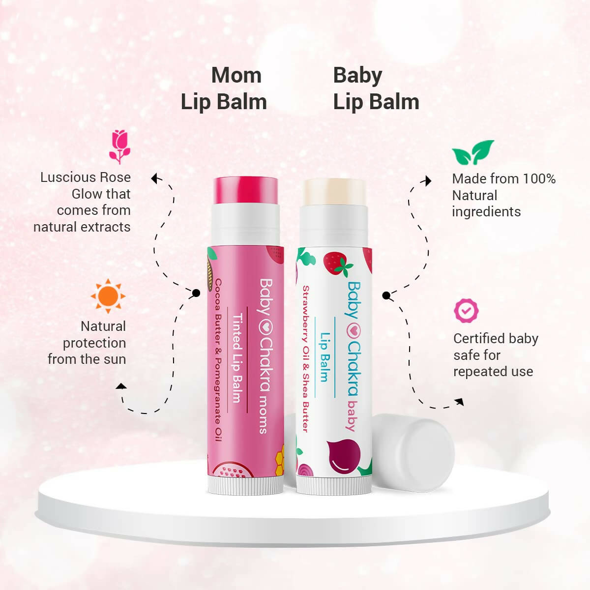 BabyChakra Moms Tinted Lip Balm and Baby lip Balm - Distacart